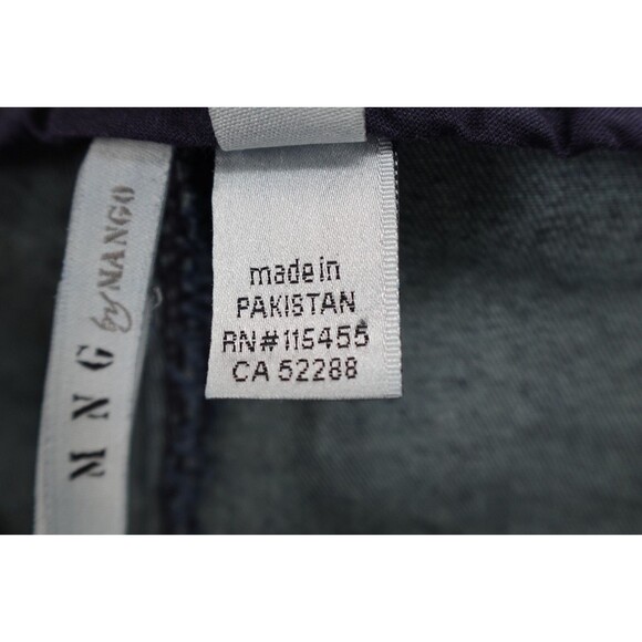 MNG By Mango Women's Side Pocket Wide Leg Blue Tailored Stretch Denim Jeans SZ 6 - Picture 16 of 16